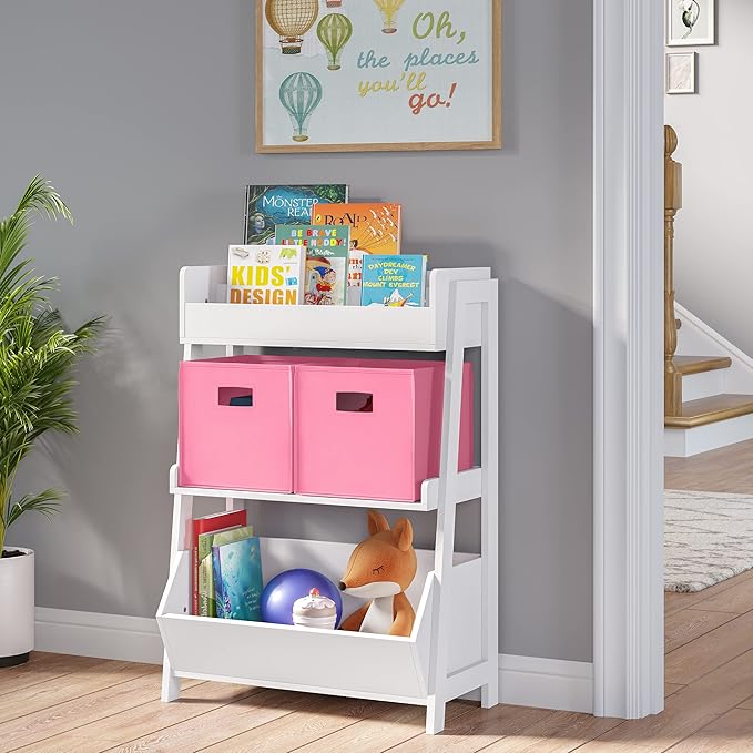 RiverRidge Folding Storage Bins with Handles Pink Cube Storage Organizer for Closet, Bedroom & Playroom - Closet Organizers and Storage Set of 2-NeatNest