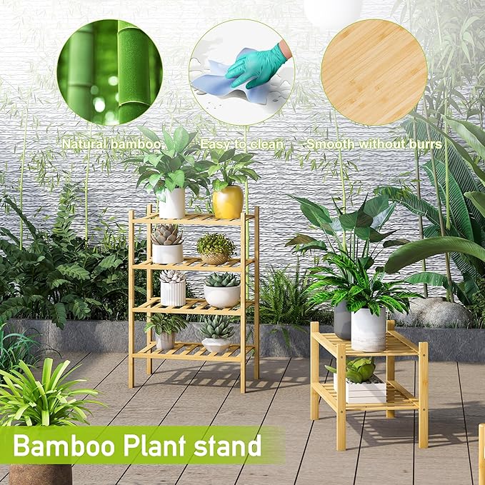BMOSU 4-Tier Bamboo Small Shoe Rack Premium Stackable Shoe Shelf Storage Organizer for Hallway Closet Living Room Entryway Organizer (Natural Bamboo)-NeatNest