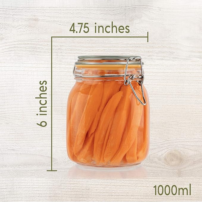 Galashield 32 oz Glass Jars with Lids Food Storage Jars with Airtight Lids Leak Proof Glass Canisters Kitchen Jars [Set of 2]