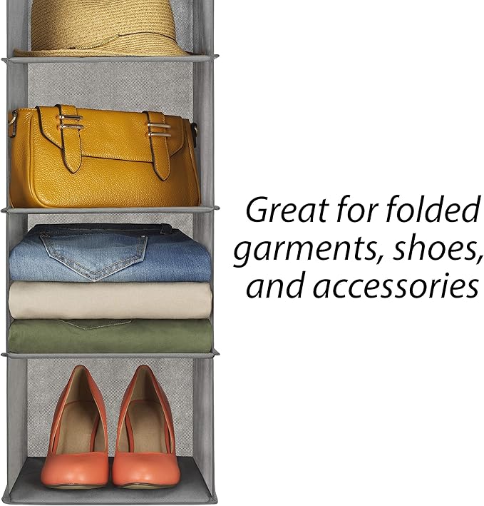 Whitmor 5 Section Closet Organizer - Hanging Shelves with Sturdy Metal Frame-NeatNest