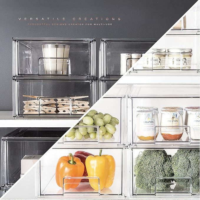 BINO | Stackable Storage Drawers, Large - Clear | THE CRATE COLLECTION | Storage Bins With Drawers | Bathroom Organizers | Under Sink Organizer | Vanity Cabinet Home Organization-NeatNest