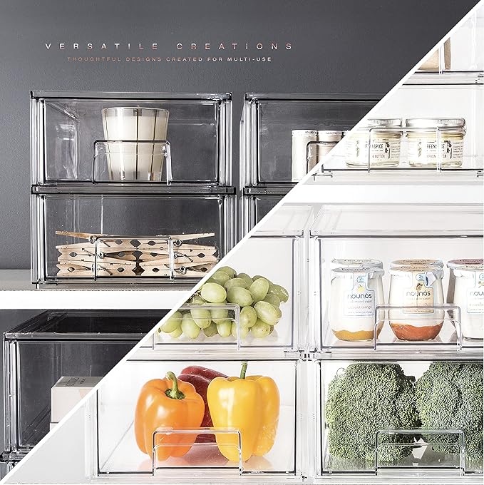 BINO | Stackable Storage Drawers, Small - Clear | THE CRATE COLLECTION | Storage Bins With Drawers | Bathroom Organizers | Under Sink Organizer | Vanity Cabinet Home Organization-NeatNest