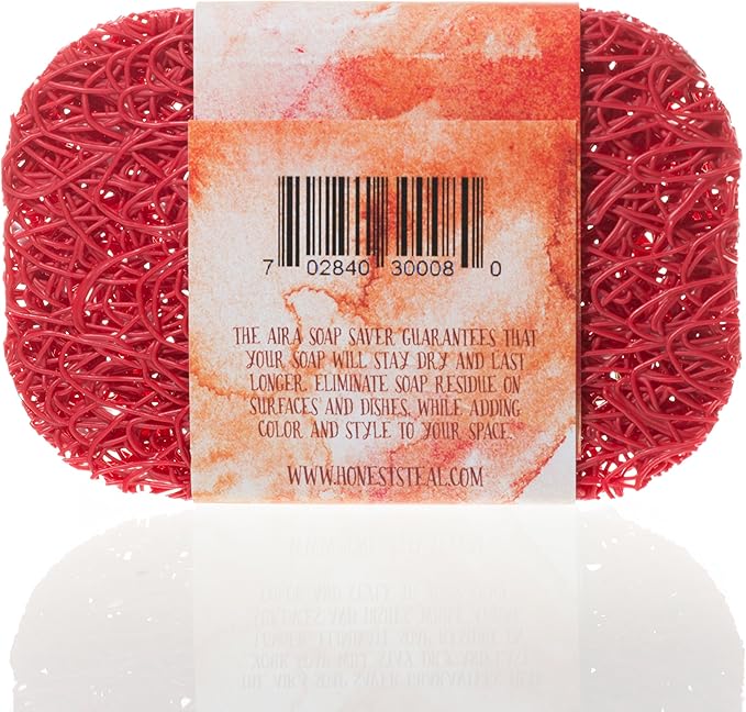 AIRA Soap Red. Recyclable Soap Lift Soap Dish Bathroom Accessory for the Tub, Shower, Counter. Made in the USA-NeatNest