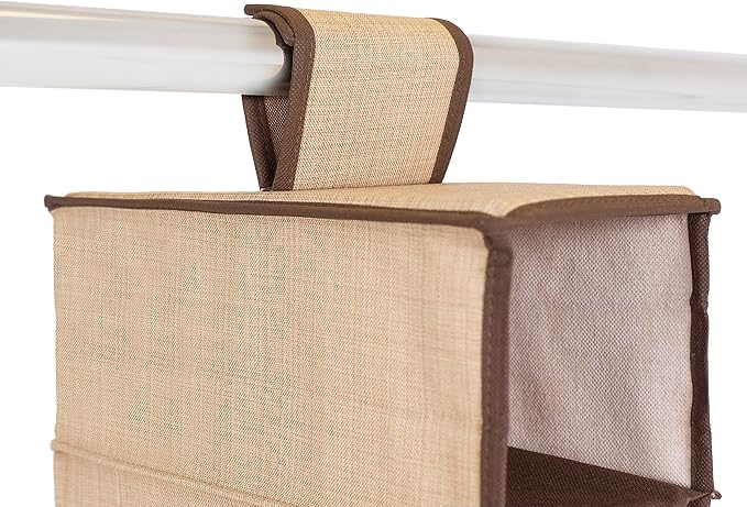 Internet’s Best 10 Tier Hanging Shoe Organizer - Narrow Shelf Closet Shoe Rack - Footwear Storage - Brown (Beige)-NeatNest