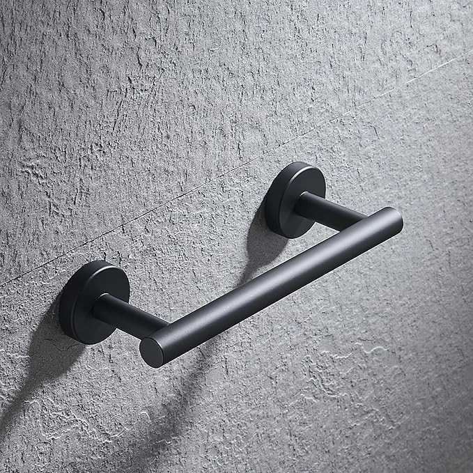 Hand Towel Holder for Bathroom Hardware Set, SUS304 Stainless Steel Towel Bar, 9-Inch Matte Black Bathroom Accessories Towel Rack, Wall Mounted.