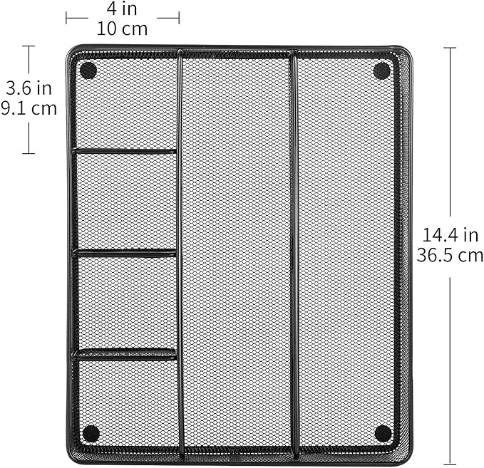 Amazon Basics Mesh Drawer Organizer, Black, Pack of 4-NeatNest