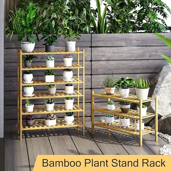 6-Tier Bamboo Shoe Rack for Entryway, Stackable | Heavy Duty | Multi-Function, Free Standing Shoe Racks for Bedroom Hallway Closet-NeatNest