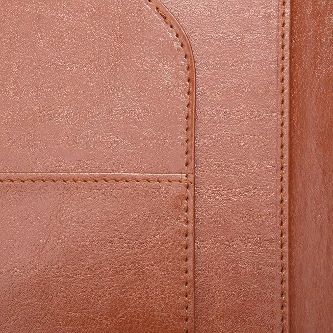 Clipboard Folder Padfolio, Mymazn Writing Portfolio Faux Leather Clipboards with Cover for Legal Pad Holder Letter Size A4 8.5 x 11 for Business Conference Notepad Clip Boards Brown-NeatNest