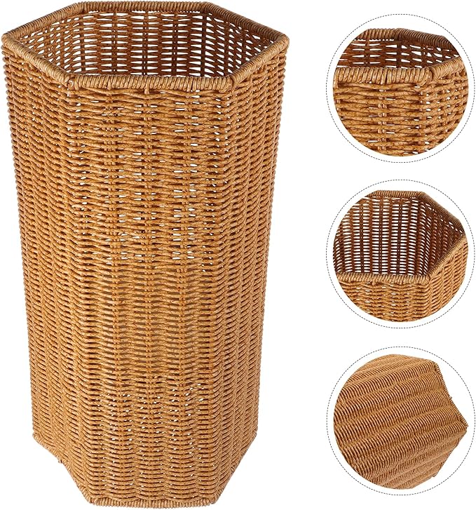 Ciieeo Woven Umbrella Stands for Entryway, Wicker Umbrella Holder Freestanding Cane Stand Decorative Umbrella Rack Tall Flower Basket for Home Laundry Bathroom-NeatNest