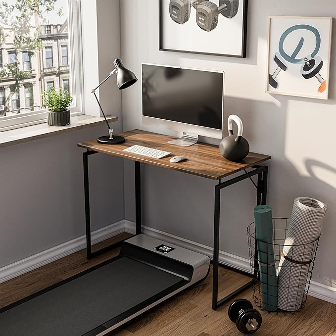 Folding Desk 40 Inch - Small Foldable Desk for Small Space Minimalist, Space Saving Collapsible Compact Desk Portable Table for Craft, Writing, Study and Work (No Assembly Required)-NeatNest