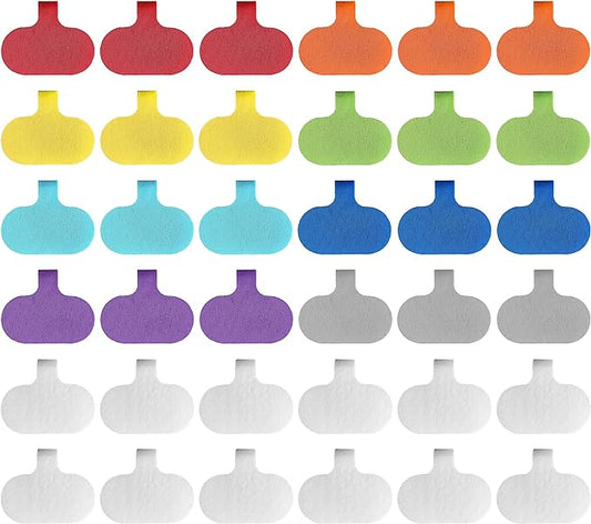 Wrap-It Storage - Cable Labels, Oval, Multi-Color (36 Pack) Write On Cord Labels, Wire Labels, Cable Tags and Wire Tags-NeatNest