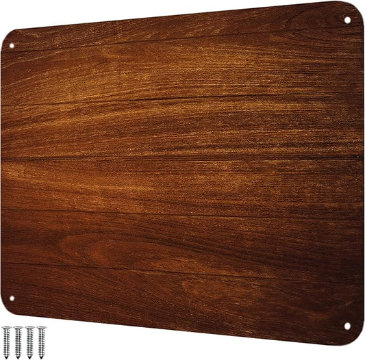 9 inches x 6.5 inches Stainless Steel Plate for Magnets, 3M Adhesive Back, Mounting Screws, Ideal for Magnetic Shelf, Spice Holders, Fridge Magnets. Mount Anywhere! (Timber, 1 PACK)