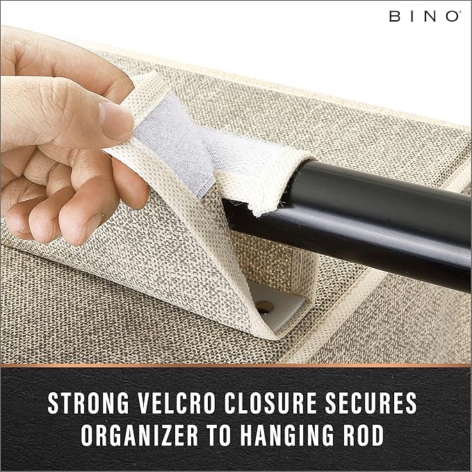 BINO 6-Shelf Sweater Closet Organizer - Beige | Closet Hanging Organizer for Bedroom | Sweater Storage Organizers | Hanging Shelves | Portable Closets for Clothes | Room Essentials-NeatNest