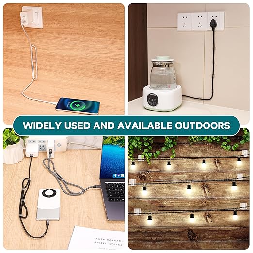 63pcs Clear Cable Management,Adhesive Cable Clips,Cord Organizer Inner Diameter 032" X0.2",Cord Clips for Wires on Wall,Under Desk,Nightstand,PC,TV,Outdoor Christmas Lights Strip-NeatNest