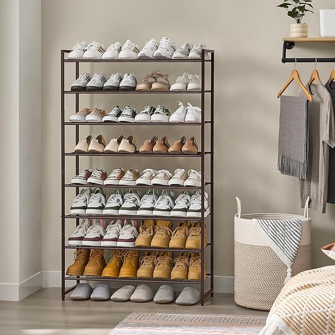 Shoe Rack, Metal Shoe Organizer, 8 Tier Garage Shoe Rack Max Holds 40 Pairs,Shoe Storage shelf for Closet,Entryway, Bronze-NeatNest