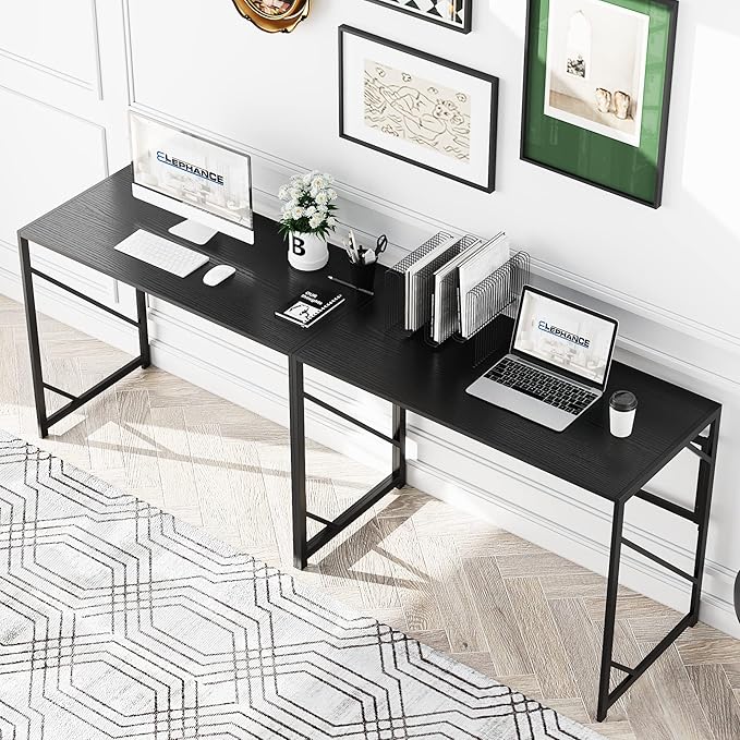 Elephance Folding Desk Writing Computer Desk for Home Office, No-Assembly Study Office Desk Foldable Table for Small Spaces-NeatNest