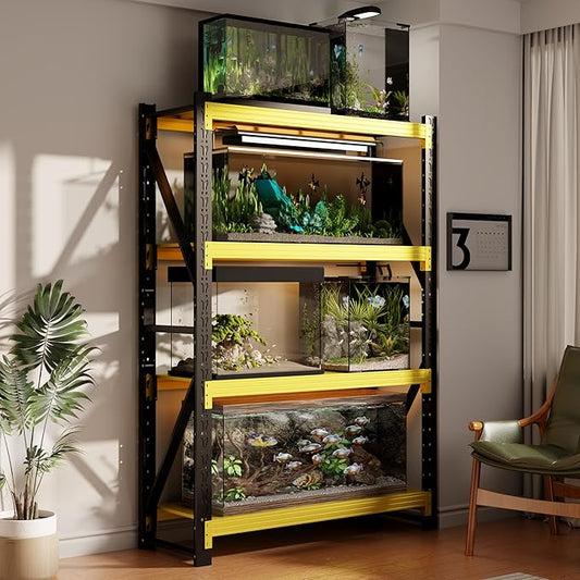 32" W Garage Shelving,4-Tier Heavy Duty Storage Shelves Unit with Adjustable Metal Shelf for Warehouse,Basement,Workshop,3200LBS,32" W x 20" D x 79" H,Black&Yellow-NeatNest
