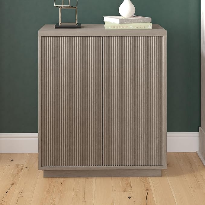 Henn&Hart 28" Wide Rectangular Accent Cabinet in Gray, for Home, Living Room, Bedroom, Entertainment Room, Office