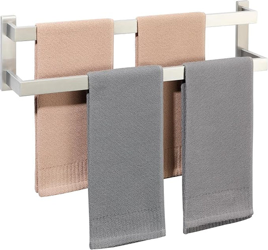 Alise Double Bath Towel Bars Towel Racks for Bathroom Lavatory,Wall Mount Towel Holder Towel Hanger SUS304 Stainless Steel Towel Rail,GOY002-LS Brushed Nickel 23.2 Inch