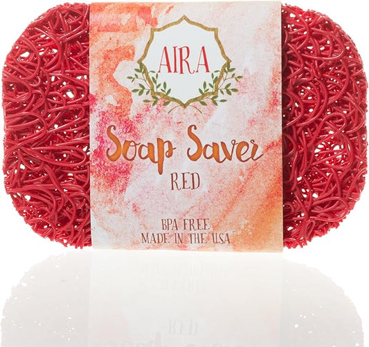 AIRA Soap Red. Recyclable Soap Lift Soap Dish Bathroom Accessory for the Tub, Shower, Counter. Made in the USA-NeatNest