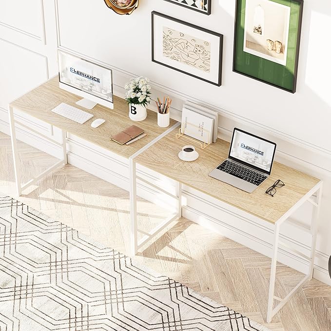 Elephance Folding Desk Writing Computer Desk for Home Office, No-Assembly Study Office Desk Foldable Table for Small Spaces-NeatNest