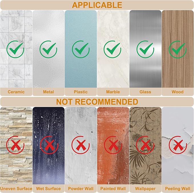 6 Pcs Adhesive Wall Hooks for Hanging - Waterproof Shower Hooks, Heavy Duty Towel Hooks for Bathrooms, Kitchens, and Offices (Silver)