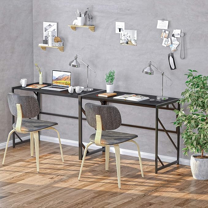 Elephance Folding Desk Writing Computer Desk for Home Office, No-Assembly Study Office Desk Foldable Table for Small Spaces-NeatNest