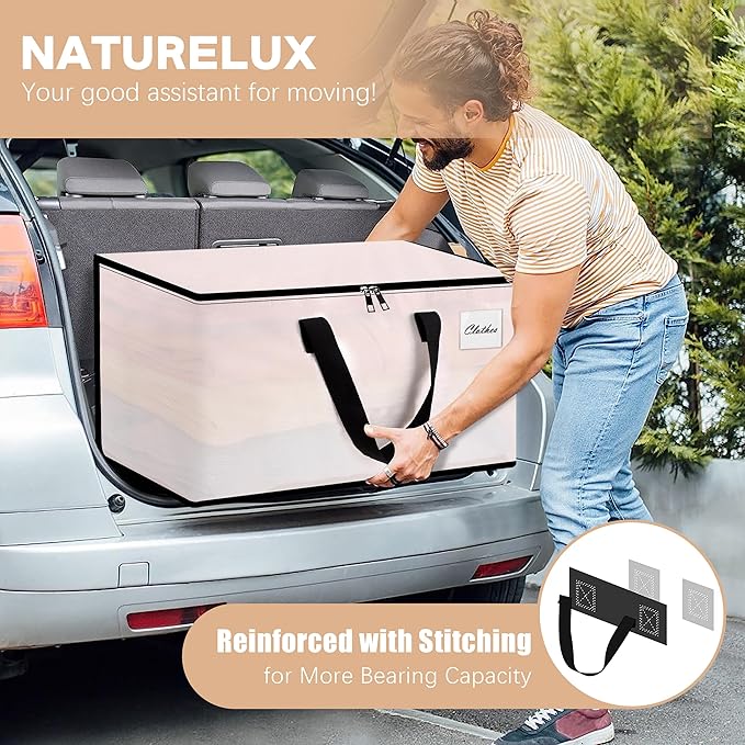 Heavy Duty Moving Bags - Extra Large Packing Bags and Storage Totes, Collapsible and Foldable Option for Moving and Storage, Clear, 93 L - 12 Pack
