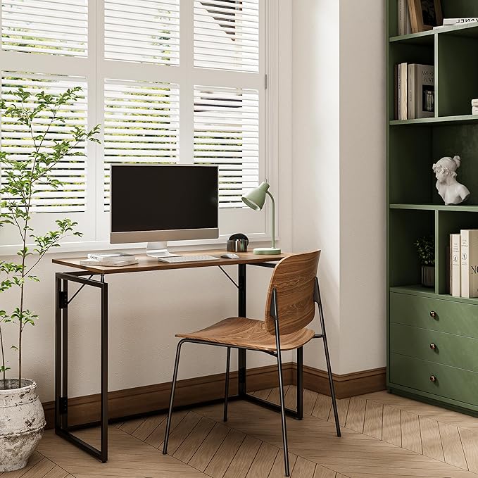Folding Desk 30 Inch - No Assembly Small Foldable Desk for Small Space, Minimalist Space Saving Collapsible Compact Desk Portable Table for Craft, Writing, Study and Work-NeatNest
