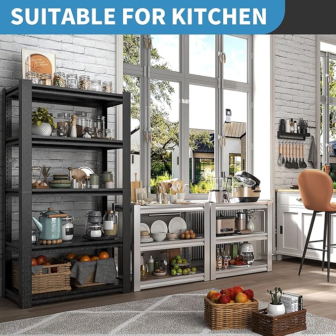 31.5" H Metal Storage Shelving, 1500LBS Heavy Duty Shelves Unit, Adjustable 3 Tier Storage Rack, Industrial Utility Shelf for Garage, Warehouse, Bedroom, Kitchen,18" D×34“W×31.5”H, White-NeatNest