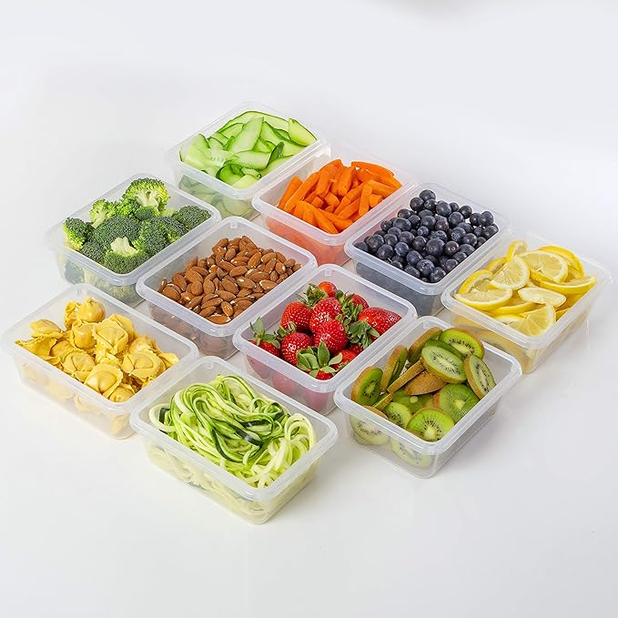 fullstar 20-Piece Plastic Food Storage Containers with Lids (10 Containers & 10 Lids) - Leakproof, BPA-Free, Meal Prep Containers, Reusable Lunch Storage Set for Kitchen Organization (Pack of 20)-NeatNest
