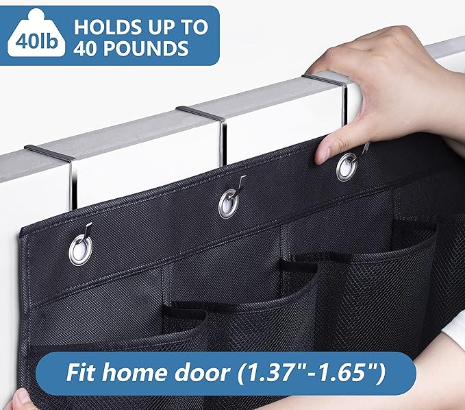 MISSLO 28 Large Pockets Hanging Shoe Organizer Over The Door Shoe Rack for Closet Door Storage Mesh Shoe Holder Hanger for Men, Black-NeatNest