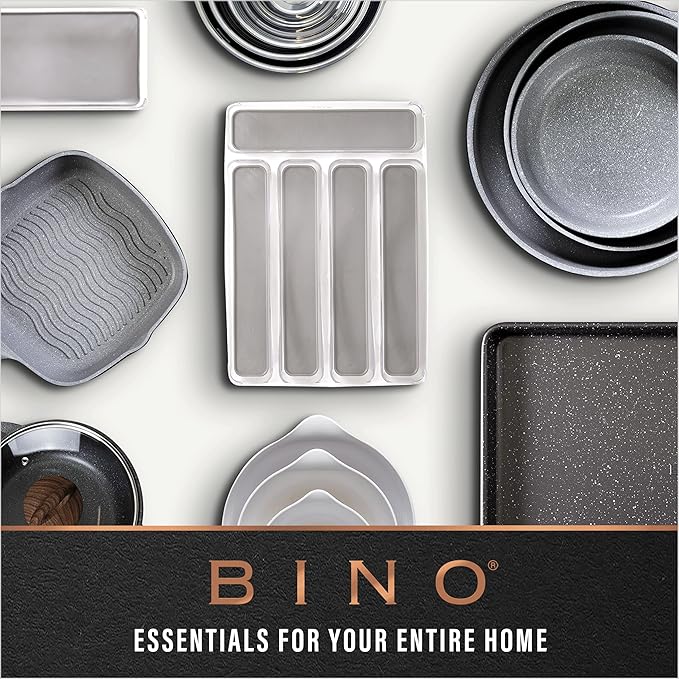BINO | Plastic Storage Bins, Medium - Shallow | THE HANDLER COLLECTION | Multipurpose Organizer Bins | Kitchen Pantry Organizers and Storage | Clear Containers for Organizing Home | Freezer Organizer-NeatNest