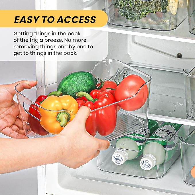 Clear Plastic Storage Bins, Set of 12, Multi-Use Organization and Storage Containers for Pantry, Cabinet, Refrigerator, Freezer, Bathroom, Organizer Bins for Home & Kitchen-NeatNest