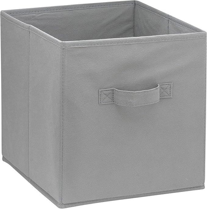 Handy Laundry Foldable Cube Storage Bins - 6 Pack - Decorative Fabric Storage Cubes are Collapsible & Great Organizer for Shelf, Closet or Underbed. Convenient for Clothes or Kids Toy Storage (Grey)-NeatNest