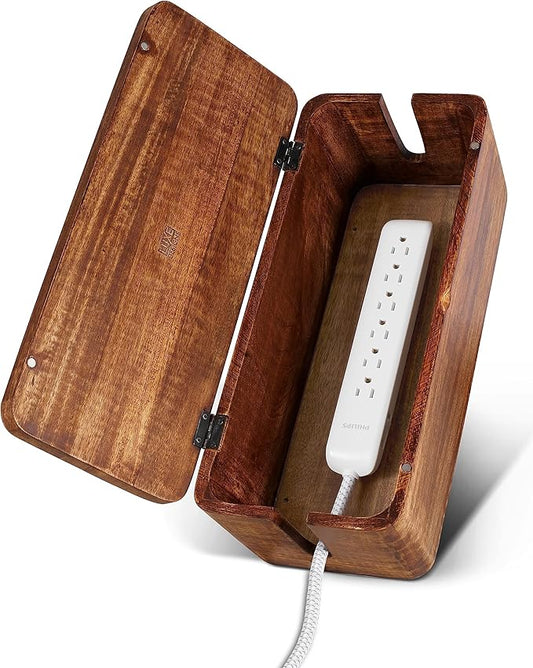 Large Cable Management Box - Cable Organizer Box and Power Strip Box for Electrical Cord Management - Hide Desk Cord and Floor Cables - Wire Storage and Organization for Cords