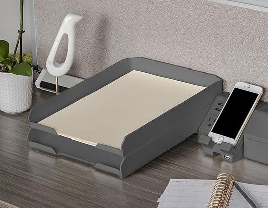 Bostitch Office Konnect™ Letter Tray, Fits 9.75" x 12" Sized Documents, Gray-NeatNest