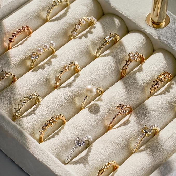 3 Tier Bracelet Holder Display - Detachable T Bar Beige Velvet Bracelet Holder, Jewelry Holder Organizer for Bracelet, Necklace, Earrings, Rings