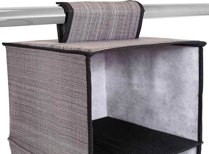 Internet's Best Hanging Closet Organizer - 6 Shelf - Clothing Sweaters Shoes Accessories Storage - Grey-NeatNest