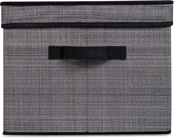 Internet's Best Storage Box with Window - Durable Storage Bin Basket Containers with Lids and Handles - Clothes Nursery Toys Organizer - Grey-NeatNest