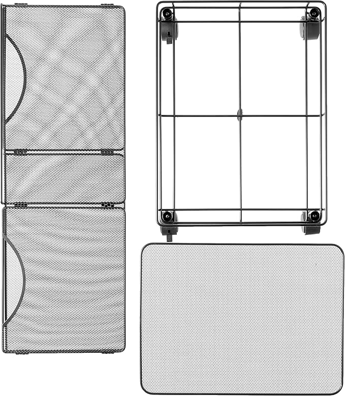 Safco Onyx Rolling Cart Desktop Tub File, Fits Letter-Size Hanging Folders, Collapsible Desk Organizer, Durable Steel Mesh Construction, Black