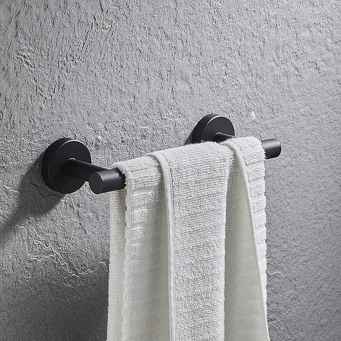 Hand Towel Holder for Bathroom Hardware Set, SUS304 Stainless Steel Towel Bar, 9-Inch Matte Black Bathroom Accessories Towel Rack, Wall Mounted.