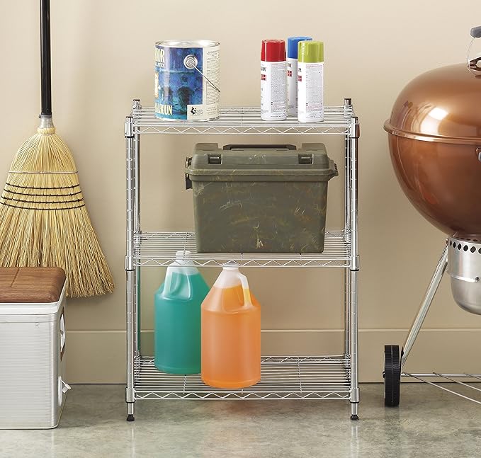 Whitmor 3-Wire Shelving Unit, Metal Storage Shelves, Easy Assembly Home Organizer for Pantry, Kitchen, Garage, Plant-NeatNest