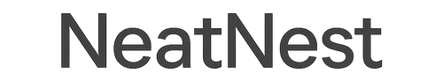 NeatNest minimalist dark typography logo in bold sans-serif font